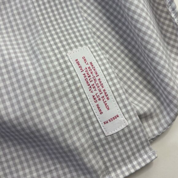 Brooks Brothers Gray Gingham‎ Check Taditional Fit Non-Iron Dress Shirt - Large - Picture 4 of 7